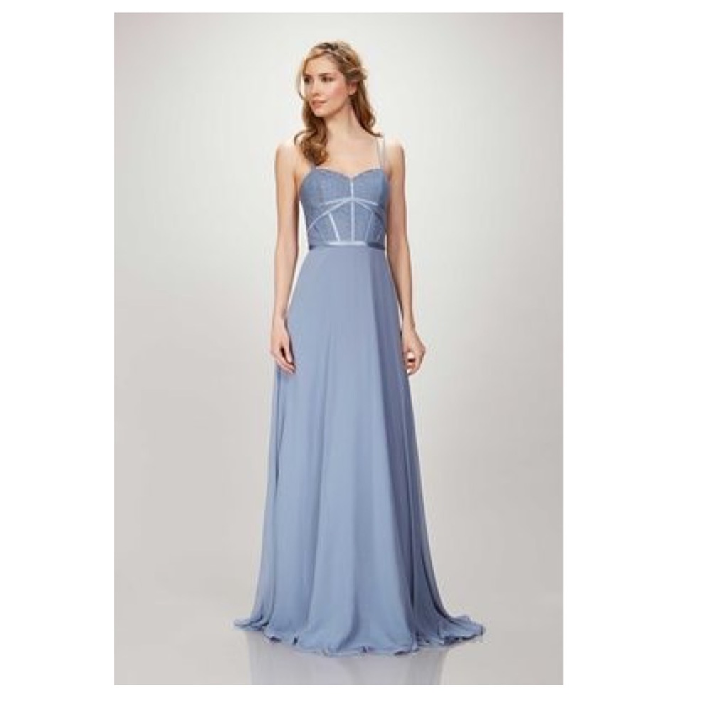 Theia blue bridesmaid dress